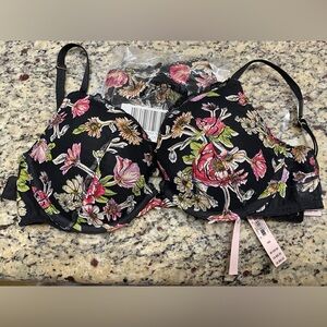 NWT Bra with matching thong panties. Bra is 34C and panties are Large.